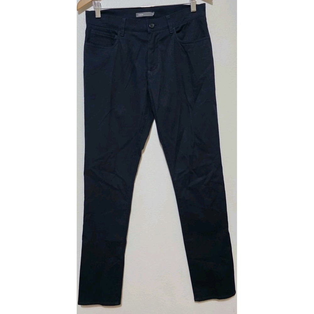 NEW Vince Mens Slim Fit Soft Stretchy Cotton Twill Chino Pants Navy 30x33